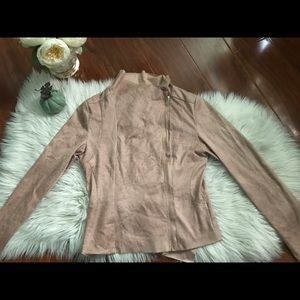 Blush faux suede jacket